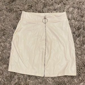 White Pleather Skirt